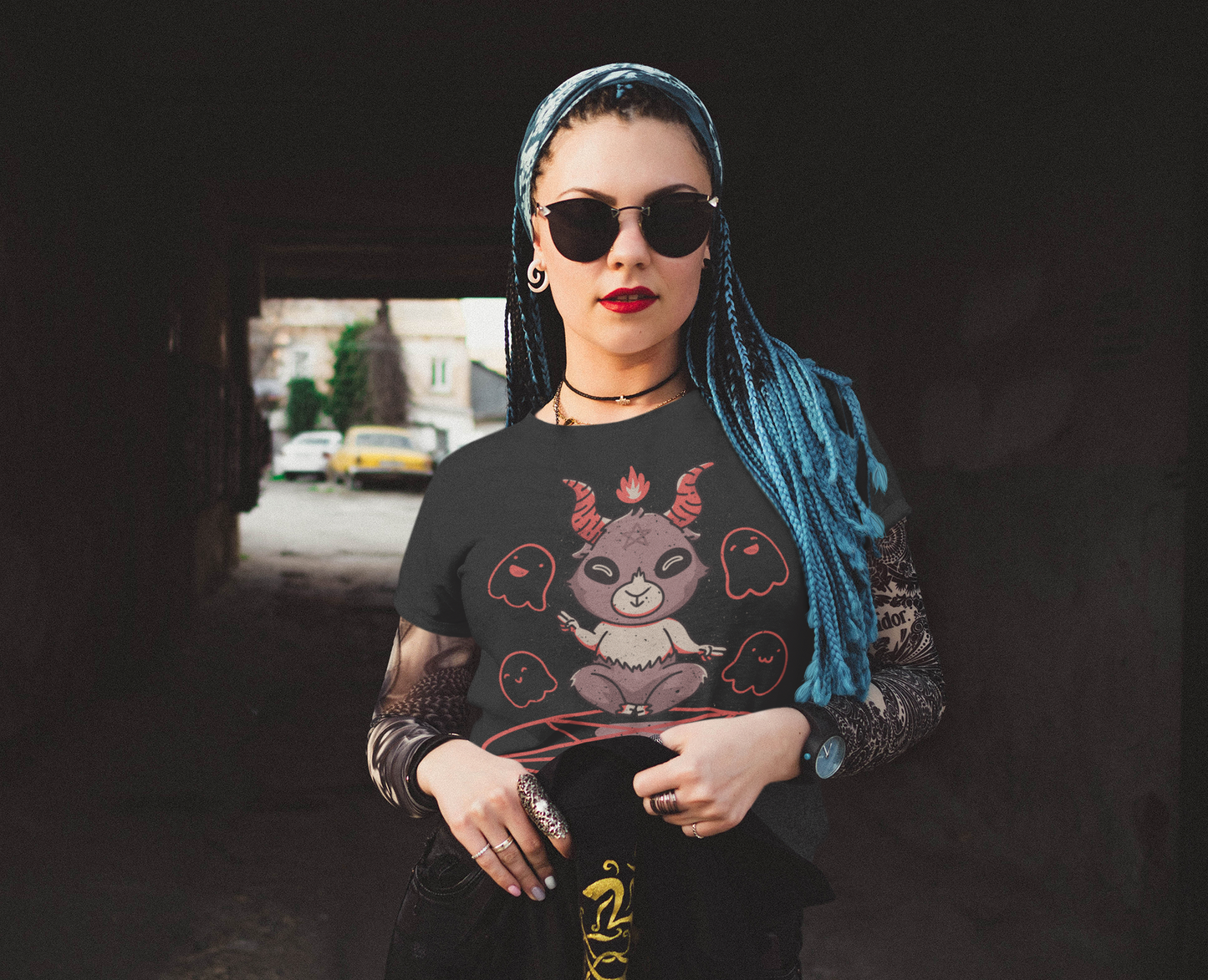 Cute Kawaii Baphomet shirts black m/w