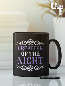Creature of the Night ceramic coffee mug 15 ounce