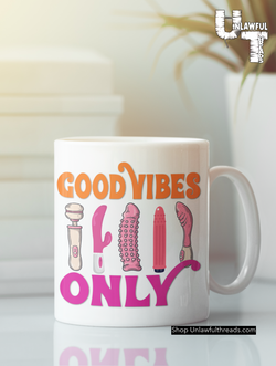 Good Vibes Only batteries edition 15 ounce coffee mug of afterglow