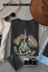 Skeleton Unicorn shirt mens/womens Cotton