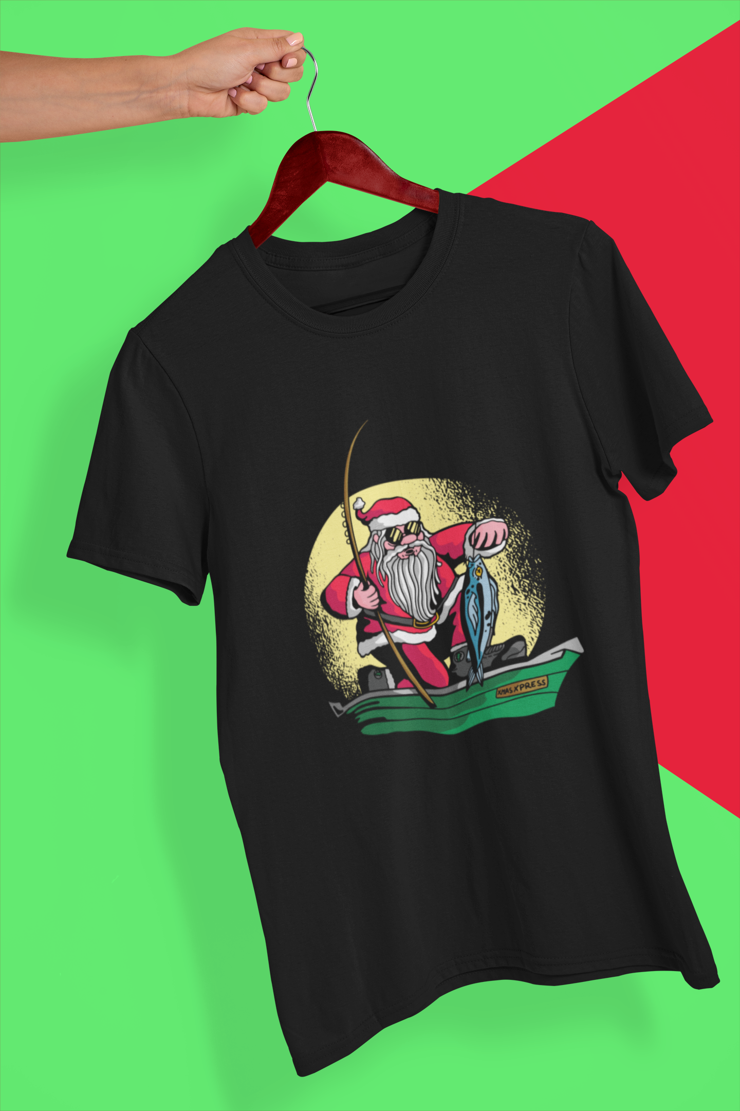 Santas Gone Fishin 15 ounces coffee mug or shirt