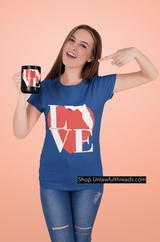 Florida LOVE L florida V E mugs and classic cotton shirts available men and women cuts