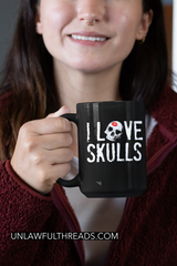 I Love Skulls  shirt  mug or tote