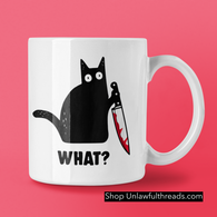 Funny coffee mug Black Cat Knife What? 15 oz. coffee mug