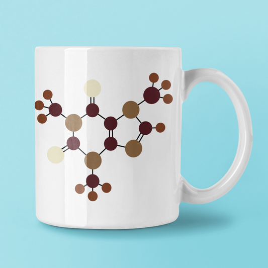 CAFFEINE MOLECULE       4 versions!    15 ounce coffee mugs