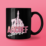 ABCDEF YOU skull middle finger female shirt classic cotton or 15 ounce coffee mug