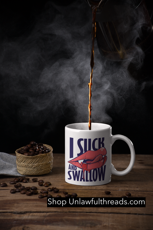 I suck and swallow vampire edition Ceramic coffee mug 15 ounces