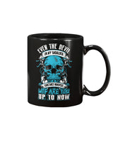 Skull shirt Even the Devil on my shoulder whispers wtf are you up to now skull  coffee mug 15oz. or skull shirts