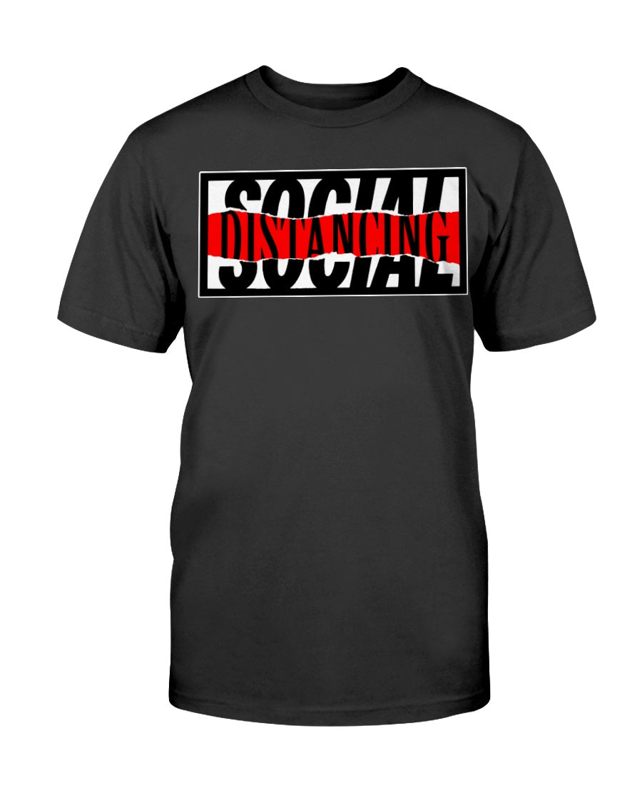 Social Distancing w a little distortion Gildan Cotton T-Shirt