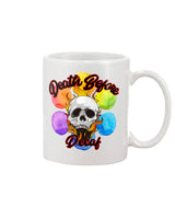 Death Before Decaf Flaming Death mugs for skull lovers