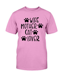 Wife Mother Cat Lover 15 oz. Coffee mug or Shirts