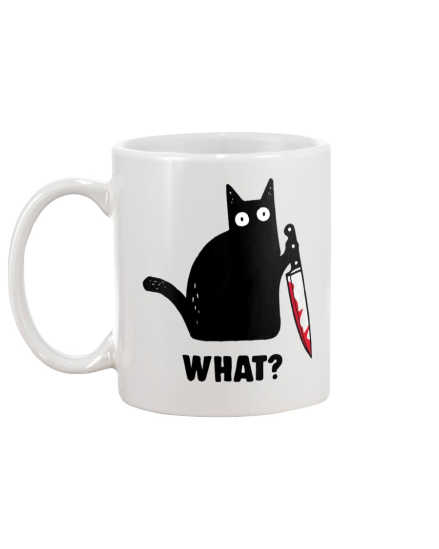 Funny coffee mug Black Cat Knife What? 15 oz. coffee mug