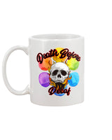 Death Before Decaf Flaming Death mugs for skull lovers