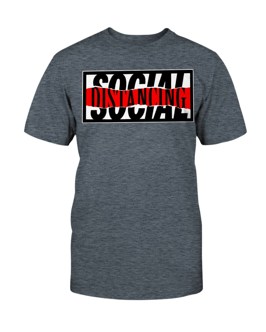 Social Distancing w a little distortion Gildan Cotton T-Shirt