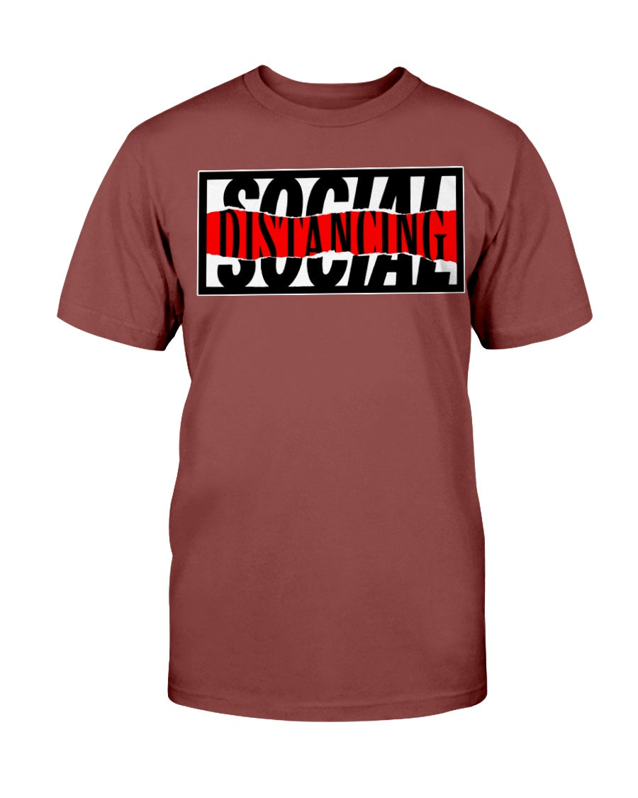 Social Distancing w a little distortion Gildan Cotton T-Shirt