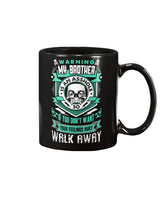 Skull shirt Warning, my brother is an asshole... skull coffee mug 15oz. or skull shirts