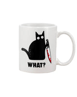 Funny coffee mug Black Cat Knife What? 15 oz. coffee mug