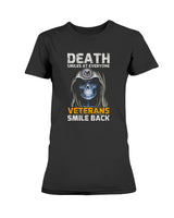 Skull shirt Death smiles at everyone Veterans smile back coffee mug 15oz. or skull shirts
