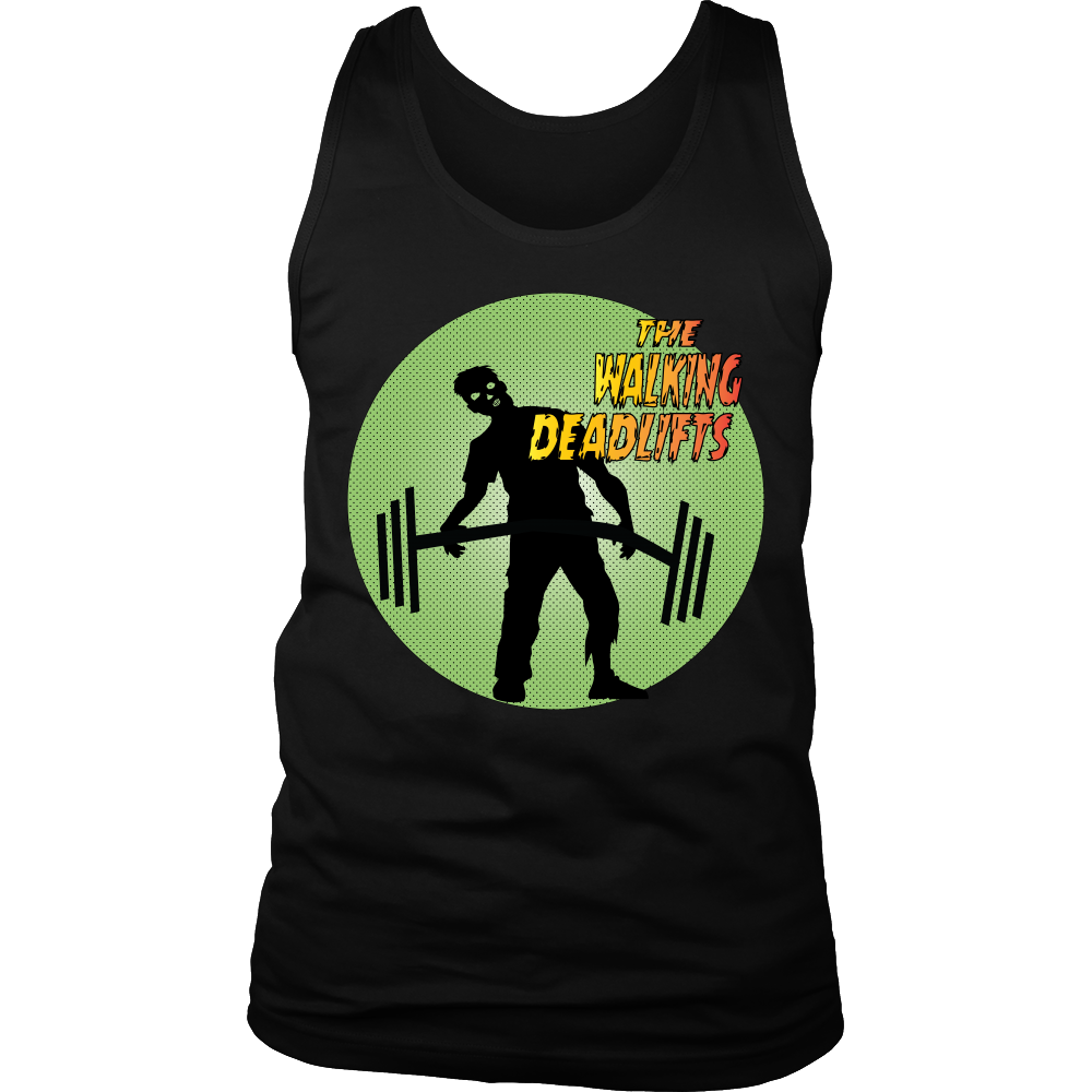 The Walking Deadlifts sleeveles Zombie lifting shirt! M/F cuts!