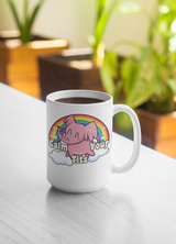 Calm Your Tits coffee mug elephant in the clouds 15oz Ceramic Mug