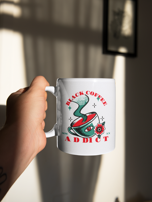 Black Coffee Addict coffee mug 15 oz.