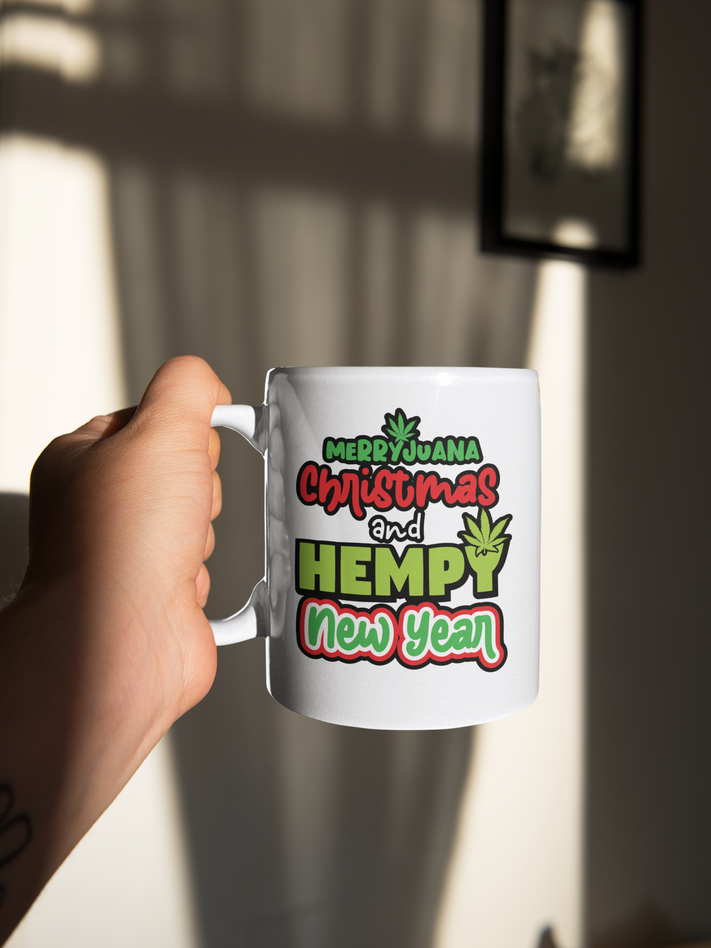 Merryjuana Christmas and a Hempy new year15 ounce mug