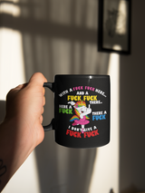 Unicorn singing her own F*CK song coffee mug 15oz. also women's shirts available