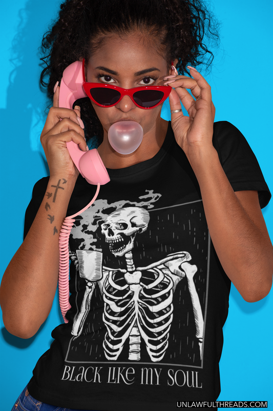 Black Like My Soul mugs and shirts 15oz.