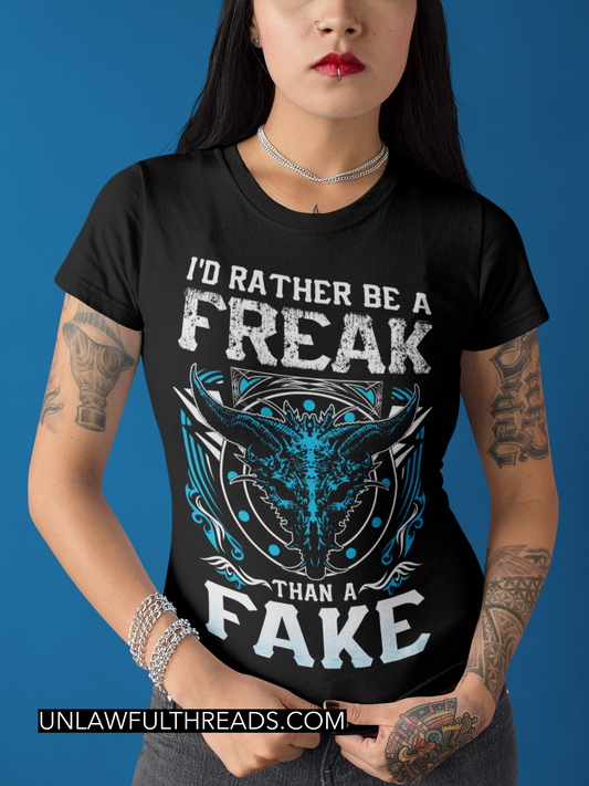 Skull shirt I'd rather be a FREAK than a FAKE skull coffee mug 15oz. or skull shirts