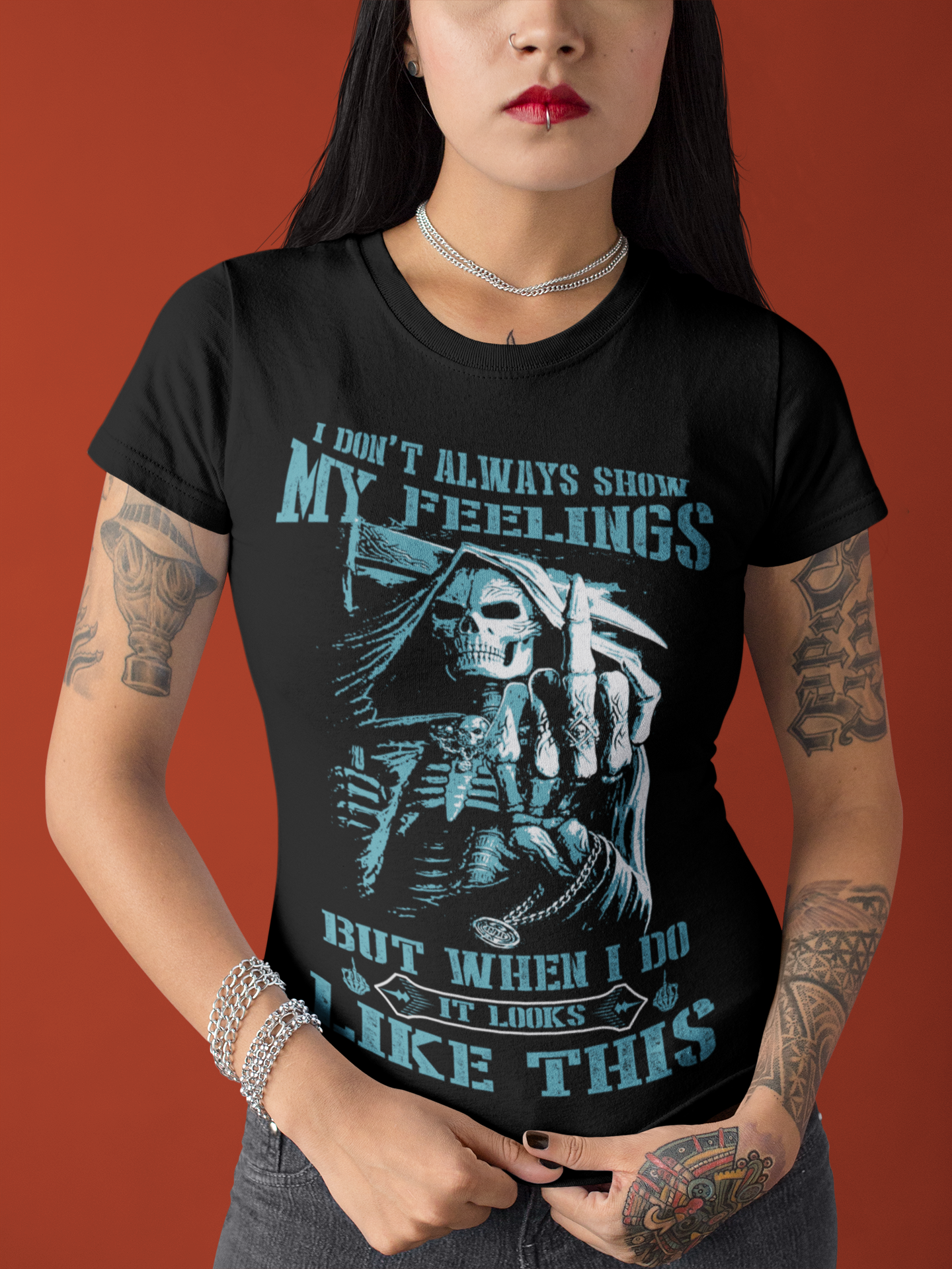 Skull shirt I don't always show my feelings but when I do they look like this skull coffee mug 15oz. or skull shirts